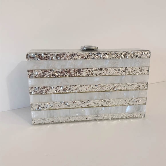 LUCITE GLITTER EVENING BAG NWT - Picture 11 of 13